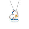 Turquoise Blue Opal Heart Necklace