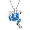 Turquoise Blue Opal Bull Frog Necklace - The Ocean Devotion