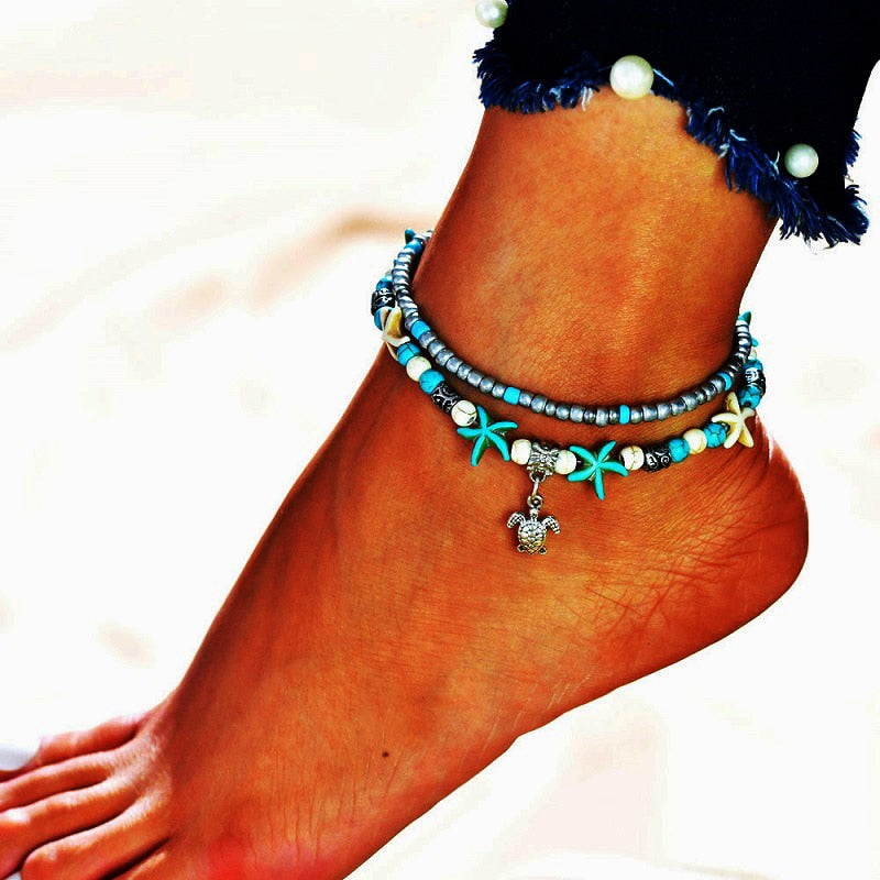 Boho Beads Starfish Anklet - The Ocean Devotion